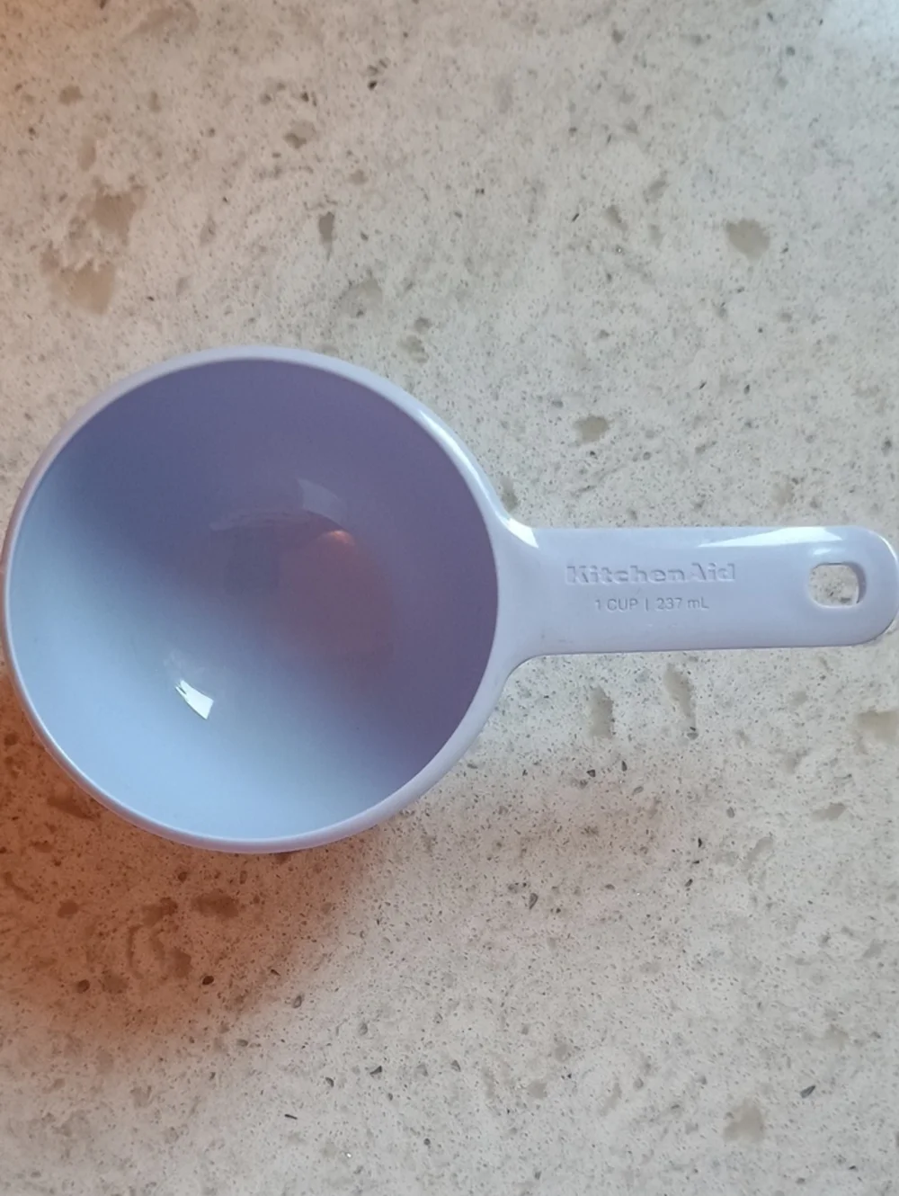 3 Piece Set KitchenAid Lavender Plastic Cup Measuring Scoop, 1, 1/3, 1/4 Cup